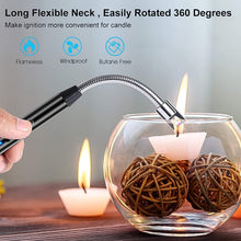 Long Flexible USB Rechargeable Electric Arc Lighter – Windproof, Flameless Plasma